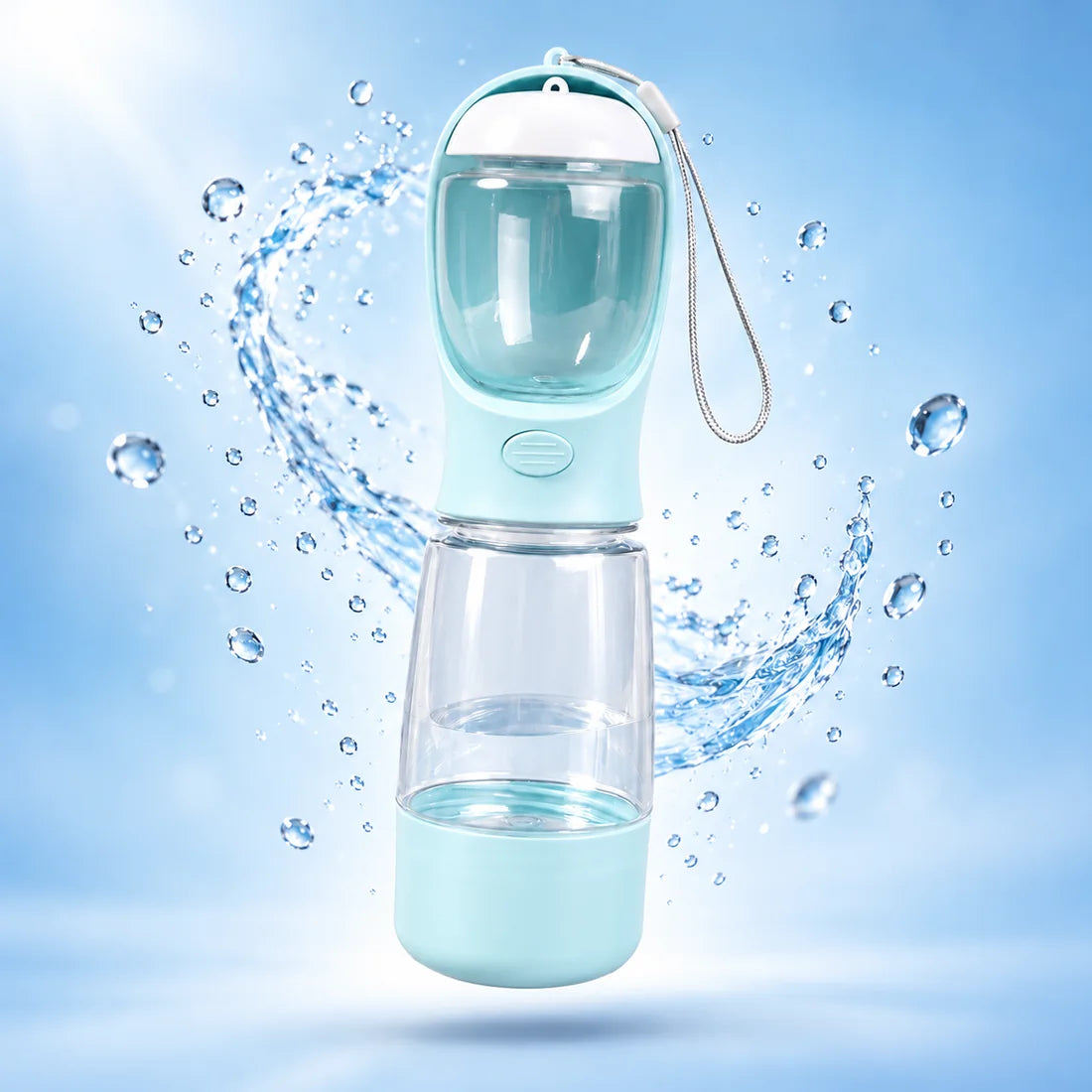 PfotenFlasche in Himmelblau